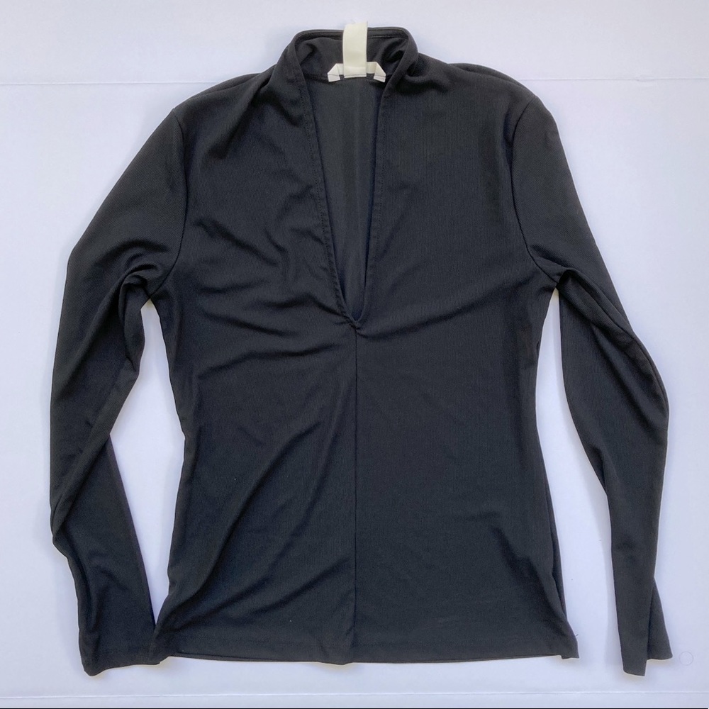 NWT H&M Deep V-Neck Ribbed Long Sleeve Medium